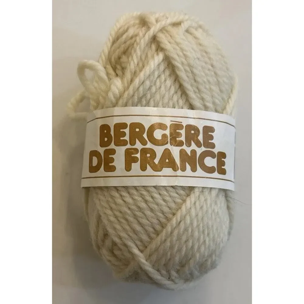 Vtg Bergere de France Ivory Skein 100% Pure Virgin Wool Worsted Yarn French